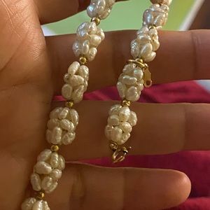 14k gold ball rice pearl bracelet